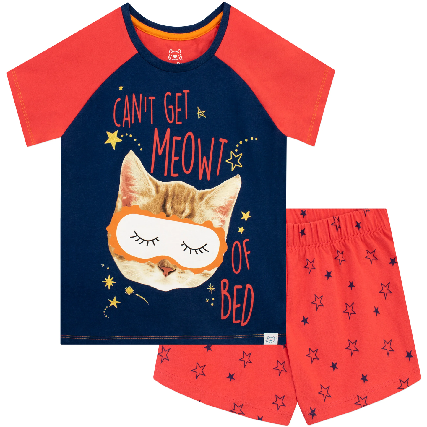 Girls' "Can't Get Meowt of Bed" Cat Pyjama Set | Fun & Cozy | 6-7 Years
