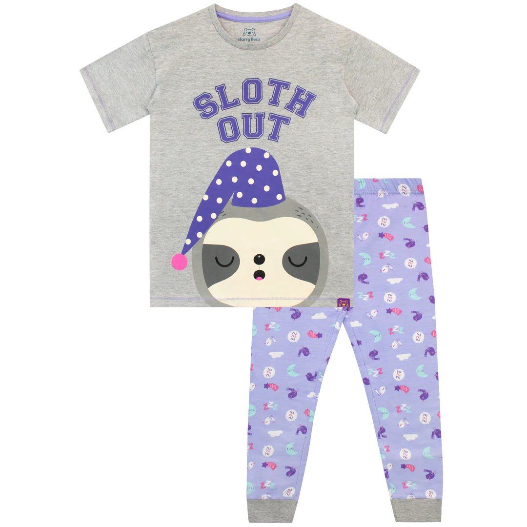 Women's "Sloth Out" Pyjama Set | Fun and Comfy Nightwear | Sizes Medium (12-14 UK)