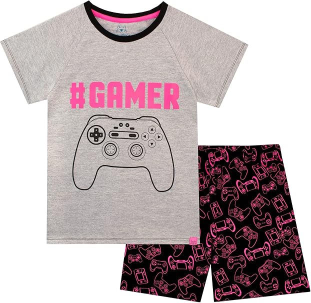 Girls' "#Gamer" Pyjama Set | Playful & Comfy | 12-13 Years