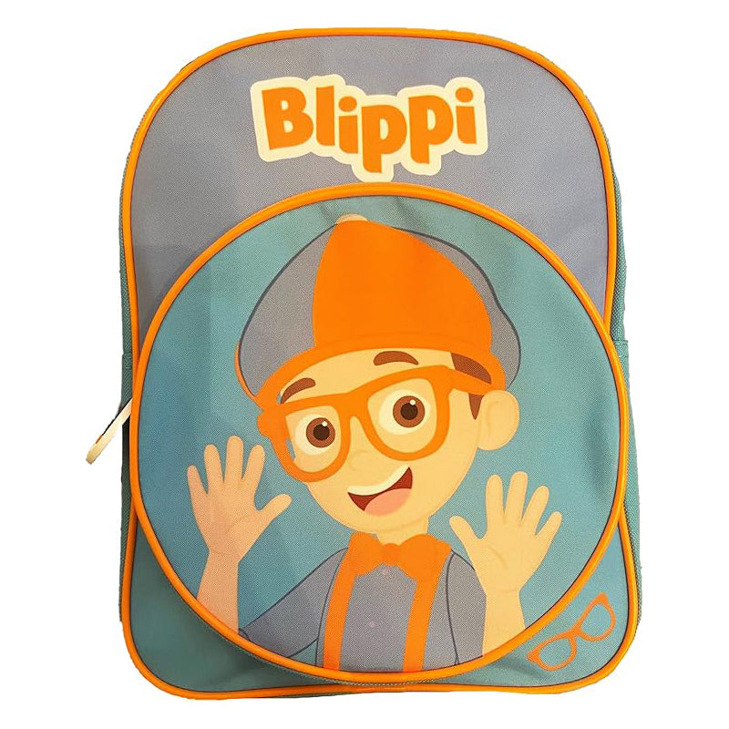 Kids Blippi Circle Arch Backpack Blue and Orange Girls and Boys Bag