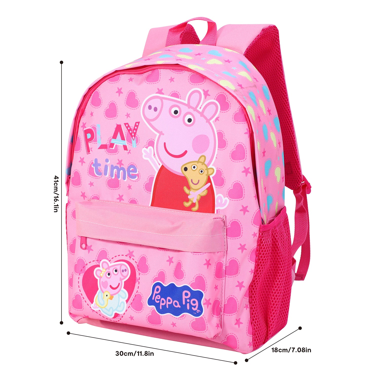 Peppa Pig And Evie Backpack For Kids Girls Boys Nursery School Lunch Bag Large Travel Rucksack 42cm