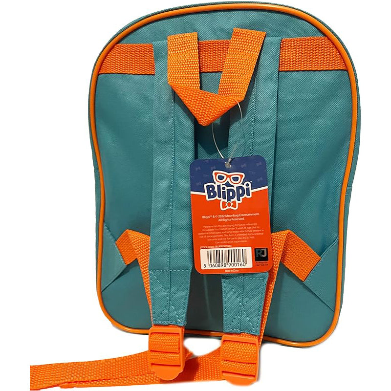 Kids Blippi Circle Arch Backpack Blue and Orange Girls and Boys Bag
