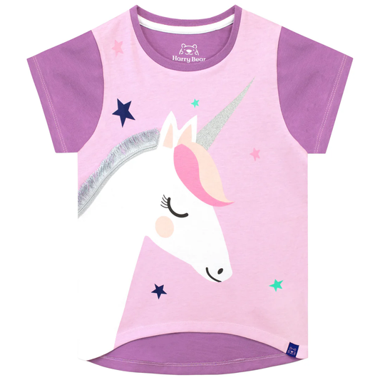 Girls' Glitter Unicorn T-Shirt | Magical and Fun | 5-6 Years