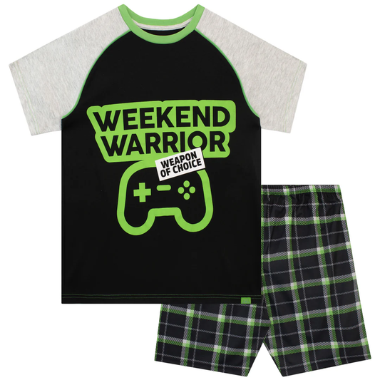 Boys' "Weekend Warrior" Gaming Pyjama Set | Comfortable Nightwear | Size 11-12 Years
