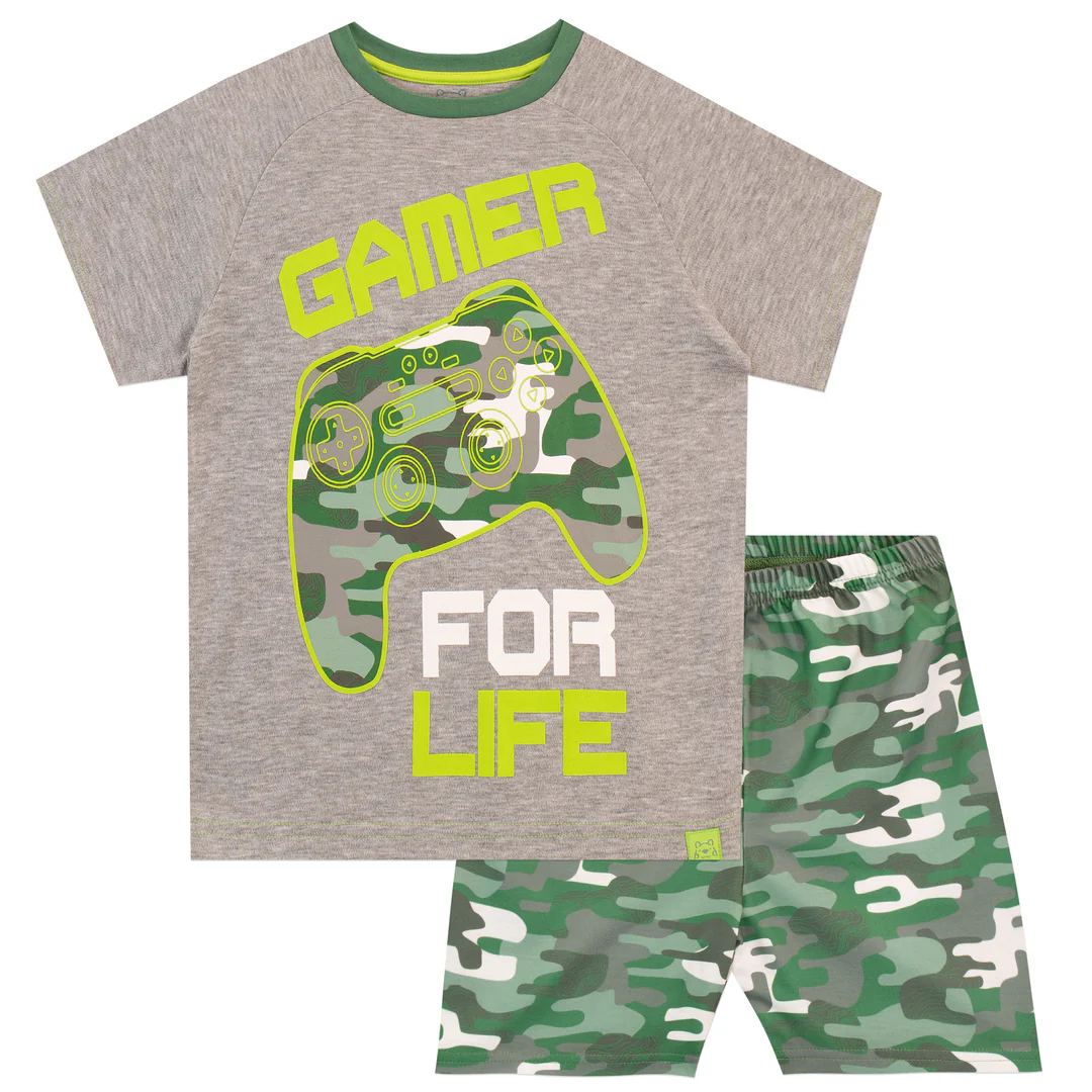 Boys' "Gamer for Life" Camo Pyjama Set | Playful & Comfortable | 6-7 Years