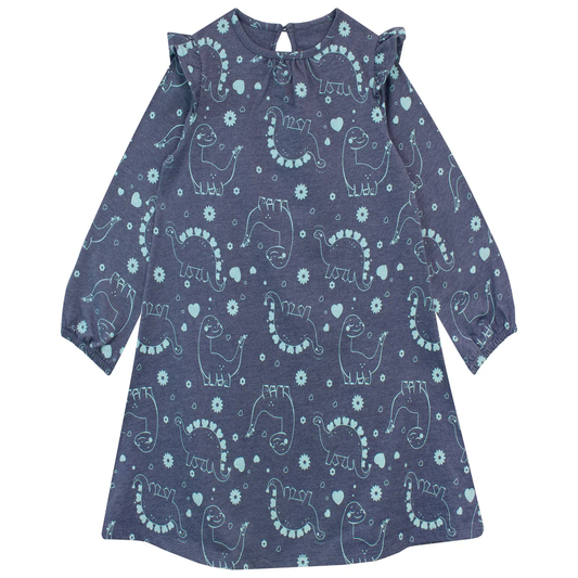 Girls' Dinosaur Print Dress | Cute & Comfy | 2-3 Years