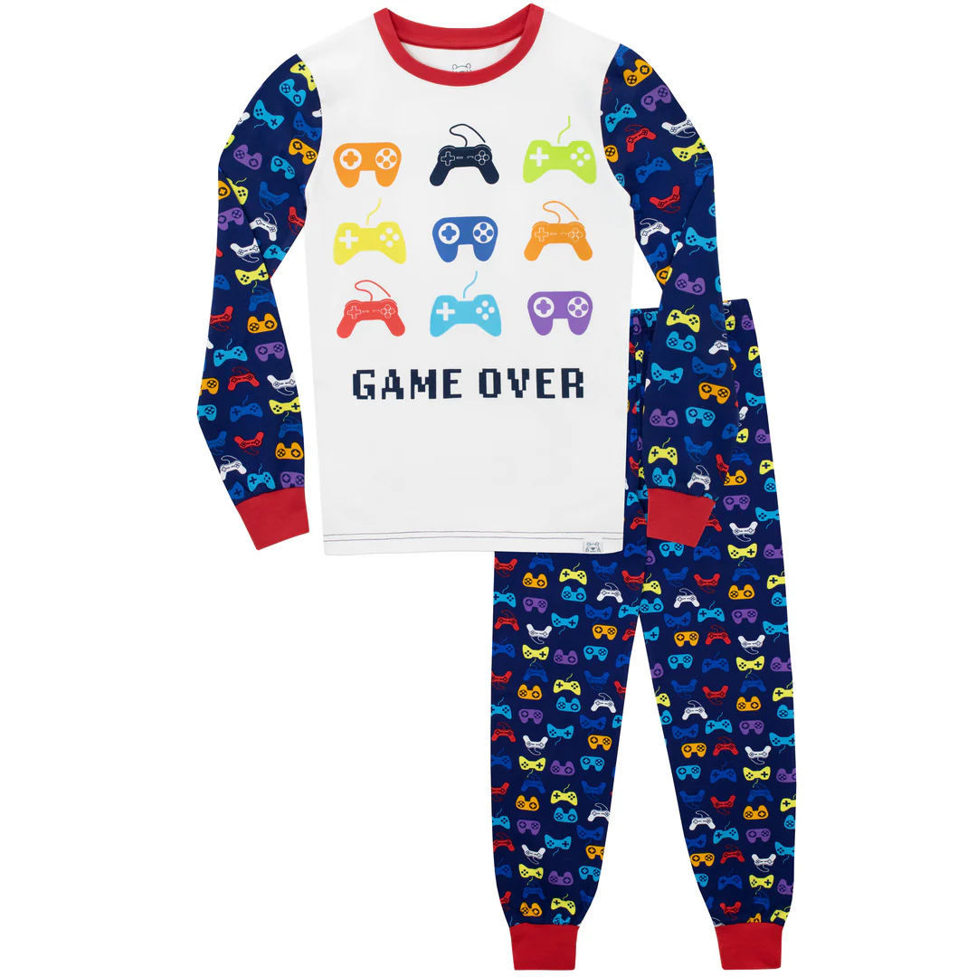 Boys' "Game Over" Gaming Pyjama Set | Playful & Comfortable | 11-12 Years