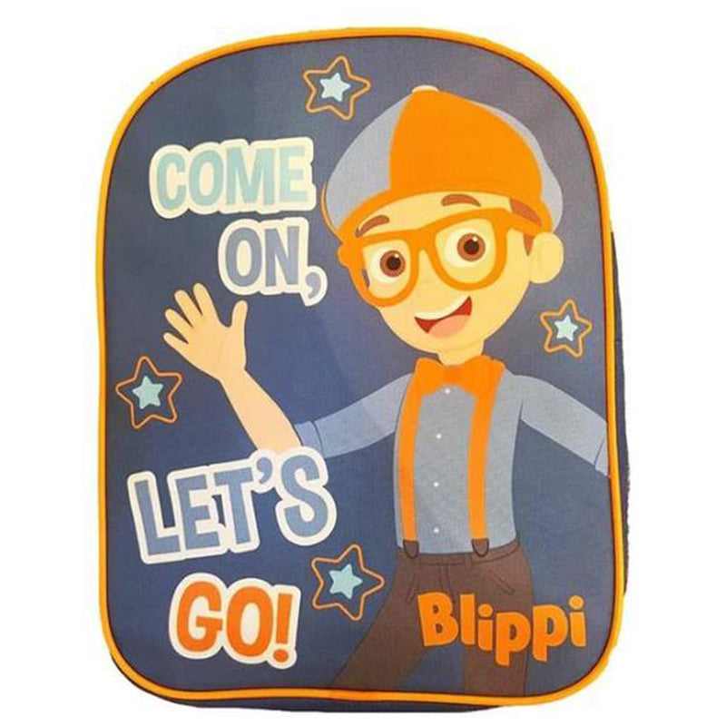 Blippi Kids Backpack - Navy and Orange - Come On, Let's Go - School Bag for Boys and Girls