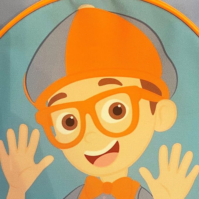 Kids Blippi Circle Arch Backpack Blue and Orange Girls and Boys Bag