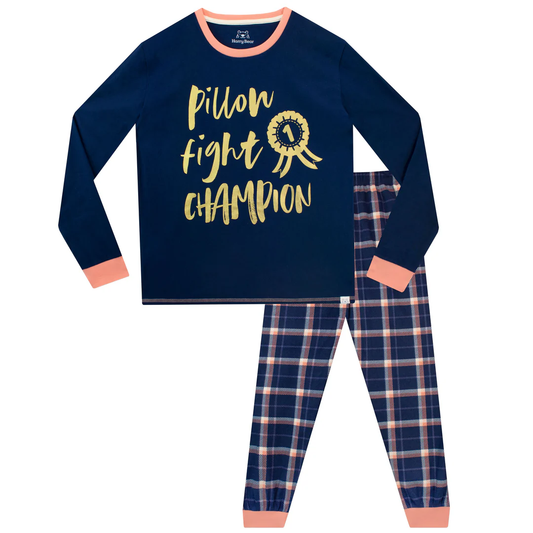 Girls' "Pillow Fight Champion" Pyjama Set | Fun & Cozy | 12-13 Years