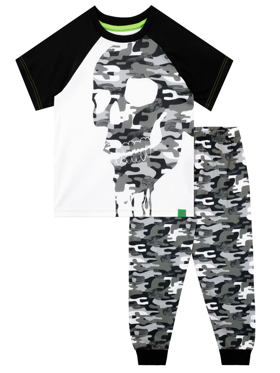 Boys' Camo Skull Pyjama Set | Edgy & Comfortable | 6-7 Years