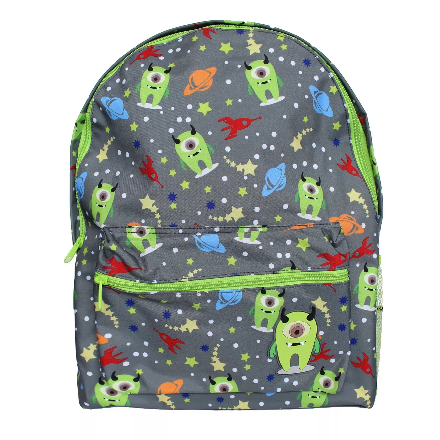 Aliens Grey School Backpack Unisex Outer Space For Kids Lunch Travel Bag Boys Girls