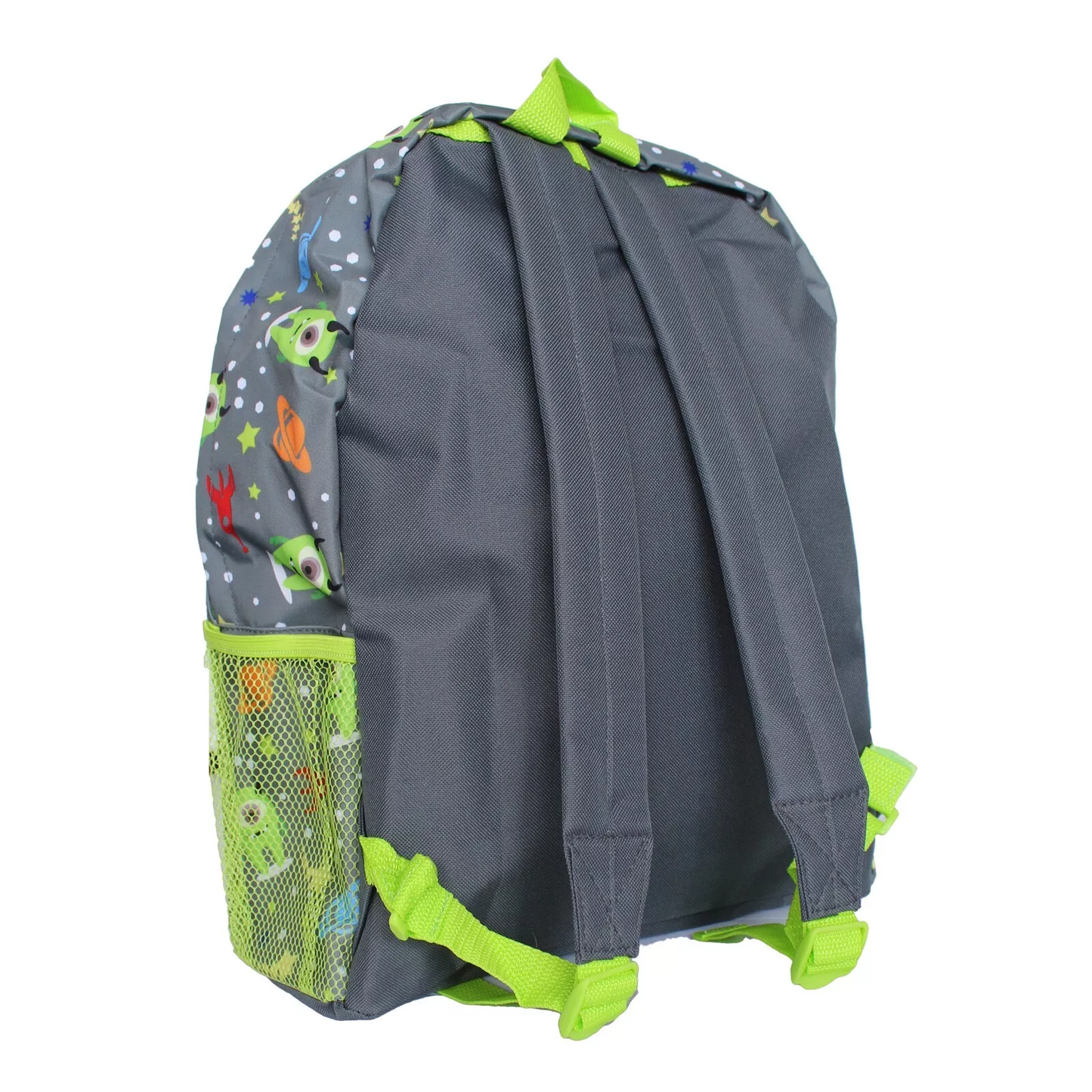 Aliens Grey School Backpack Unisex Outer Space For Kids Lunch Travel Bag Boys Girls