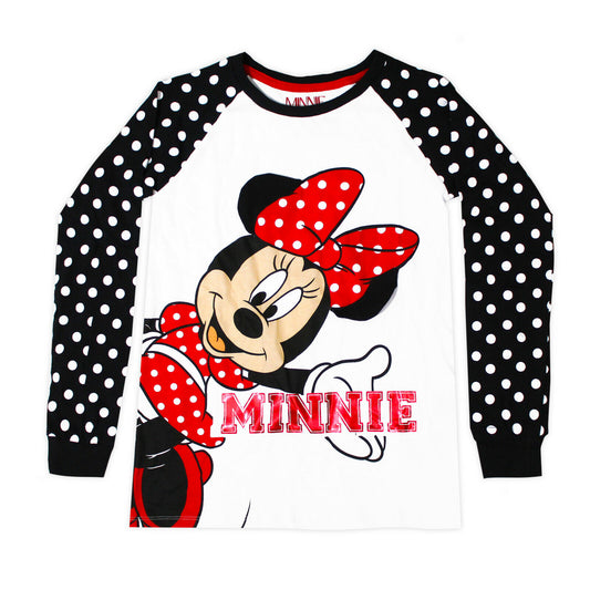 Girls Minnie Mouse Long Sleeve Top 3D Age 2-12 Years