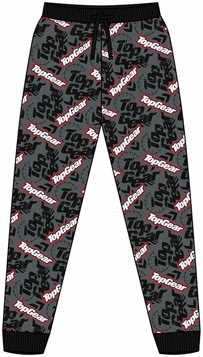 Top Gear Mens Logo Print Grey Cuffed Lounge Pants Pyjama Bottoms S M L XL