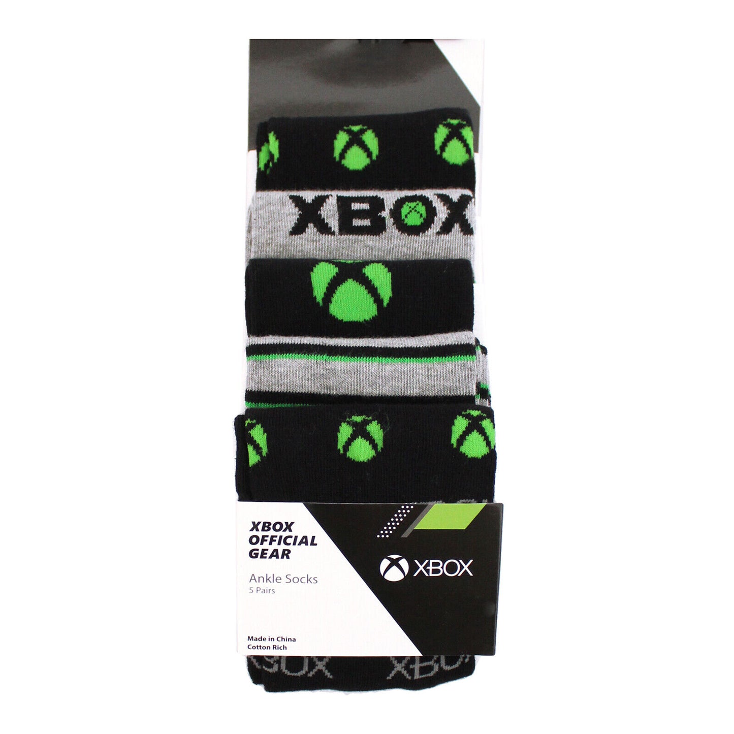 Licensed Men's Xbox Pack Of 5 Socks Size 9-12